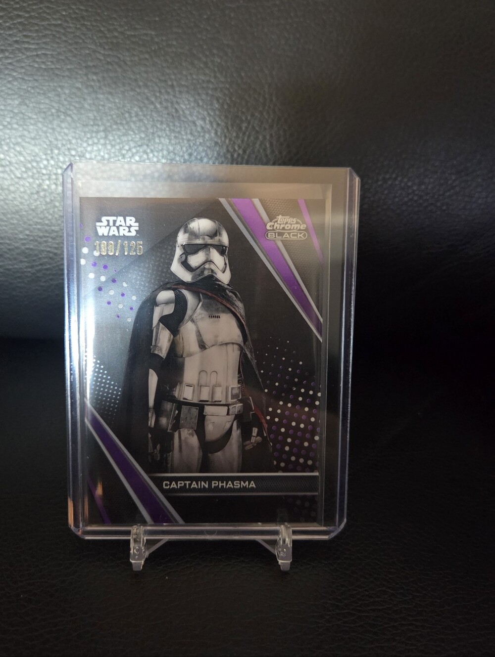 2023 Topps Chrome Black Star Wars Captain Phasma Refractor Card #100/125